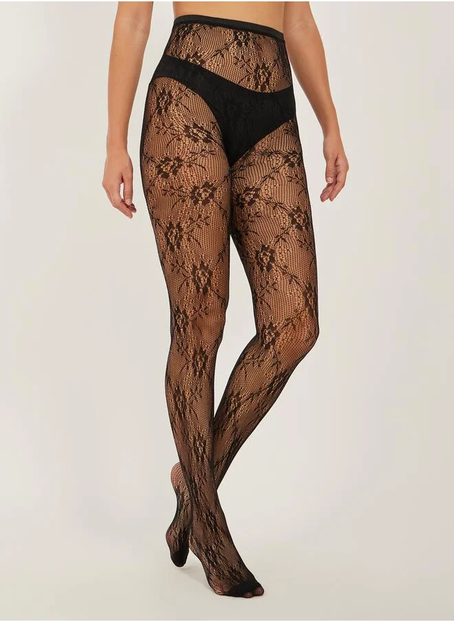 ستايلي Floral Lace Stockings