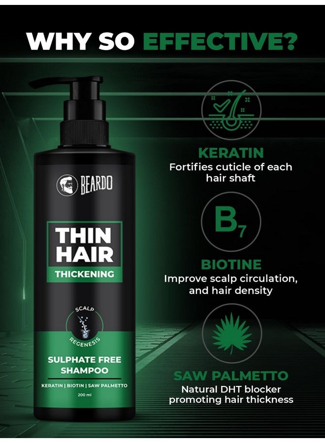 BEARDO Hair Thickening Sulphate Free Shampoo 200 Ml ; Shampoo For Men ; Sulphate And Paraben Free Shampoo ; For Strong & Thick Hair - Image 5