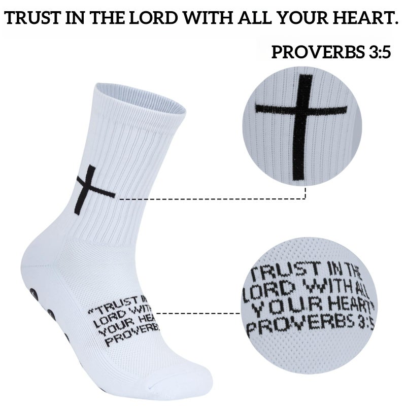 Meudid Cross Grip Soccer Socks - Anti-Slip Grips Sports Sock with Breathable Thickened Sole for Football Basketball Volleyball and Bodybuilding Available for US 6-13 - Image 4