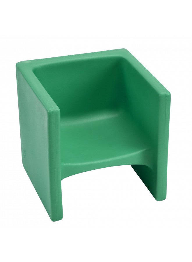 Children's Factory Children's Factory 3-in-1 Cube Chair for Kids, Flexible Seating Classroom Furniture, 1-Pack, Green  - Image 1