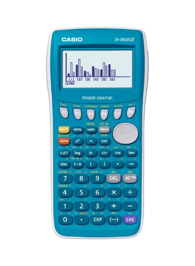 CASIO Mini Portable Calculator FX-7400GII-LC-DH Blue - Image 1