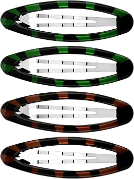 Bremorou 4 Pcs Barrettes For Fine Hair Snap Hair Clips For Women Large Snap Hair Clips Metal Snap Hair Clips Mini Snap Hair Clips Tortoiseshell Style Oval Snap Hair Barrettes French Hair Accessories - Image 1