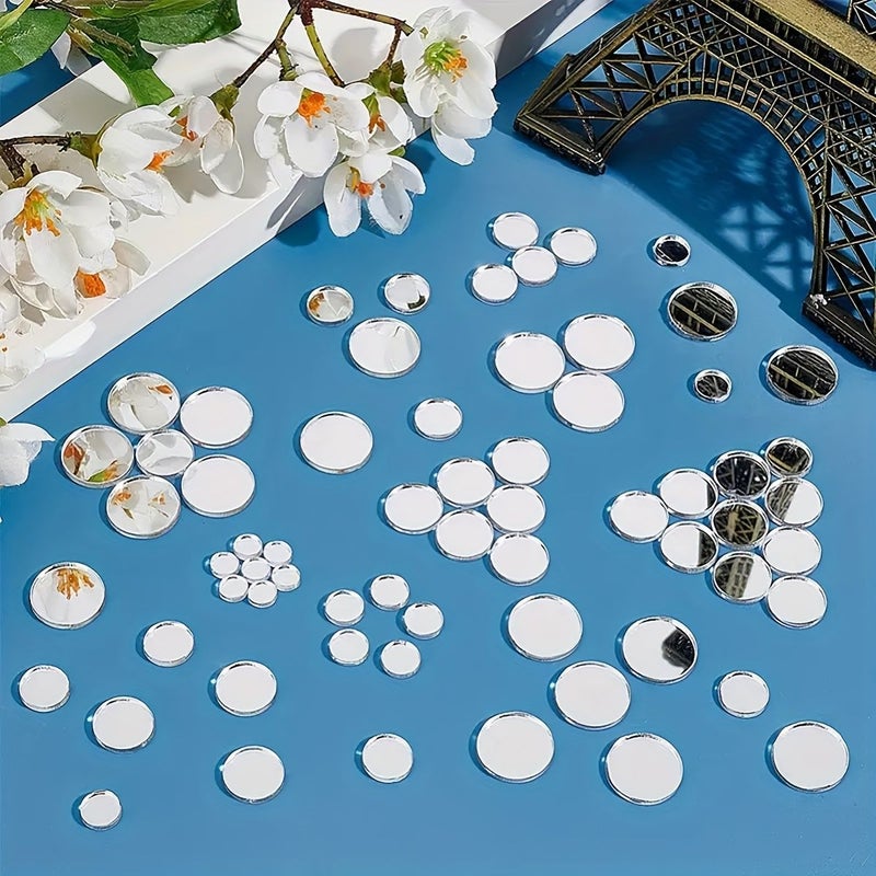 0.79 Inch Round Acrylic Mirror Stickers 100pcs Self Adhesive Mosaic Tiles for Wall Decor - Image 5