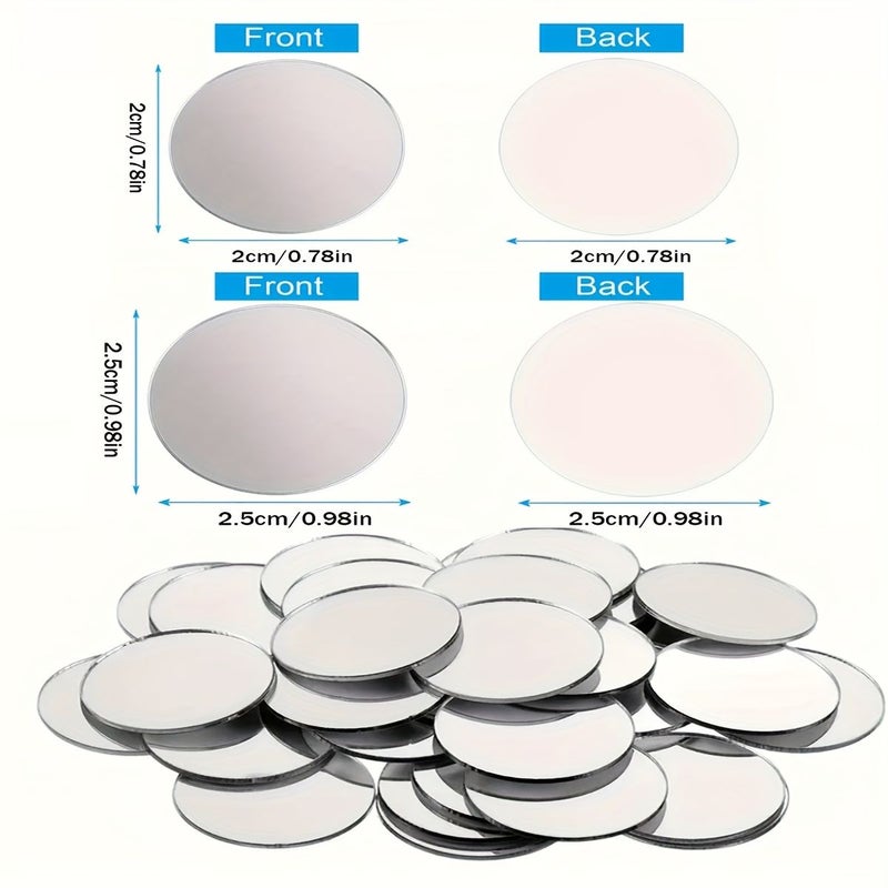 0.79 Inch Round Acrylic Mirror Stickers 100pcs Self Adhesive Mosaic Tiles for Wall Decor - Image 4
