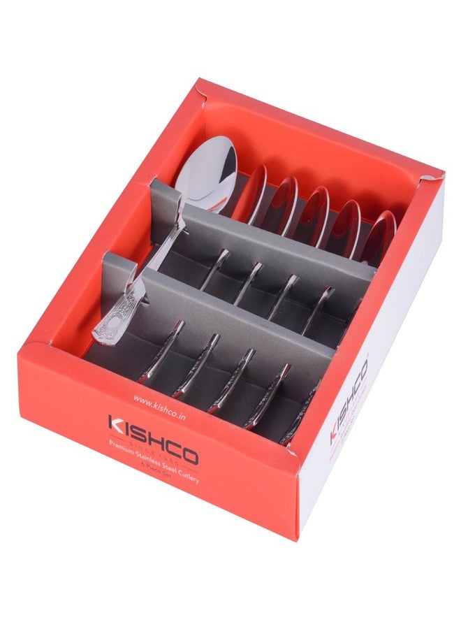 Kishco Festival Stainless Steel Tea Spoon Set - Pack of 6 - Image 2