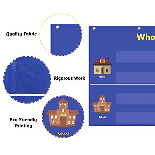 AUVCAS Classroom Attendance Chart Helping Hands Pocket Chart for Preschool Sunday School Kindergarten Daycare,36 People Cards Included - Image 2