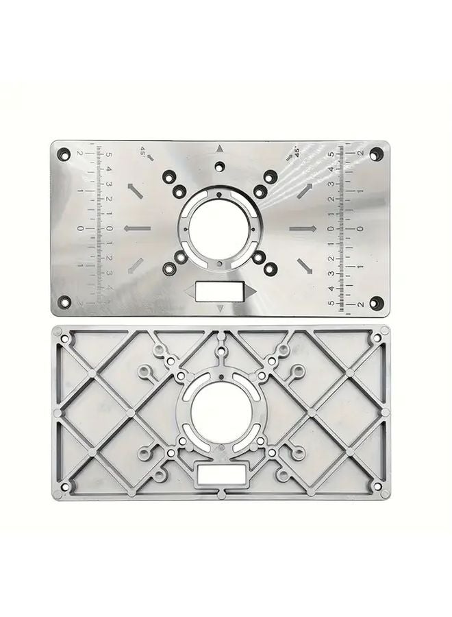 1 Set Aluminum Router Table Insert Plate with 4 Rings for Woodworking Benches - Image 3