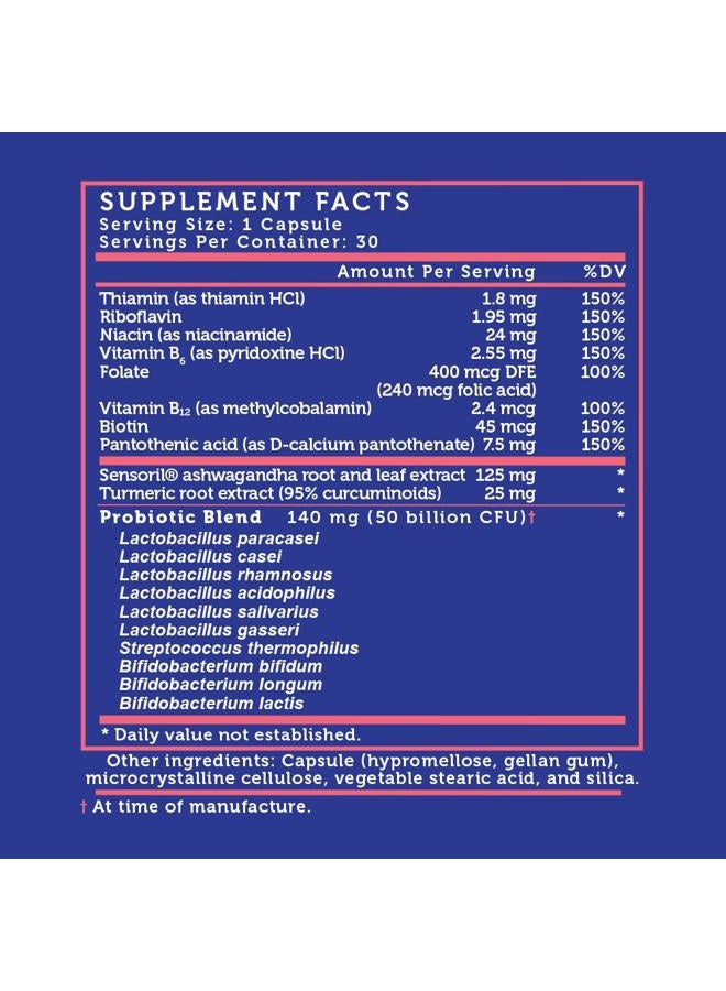 LoveBug Probiotics Lovebug Complete Mood Probiotic | 10 Clinically Studied Probiotic Strains & Patented Organic Ashwagandha for Cortisol and Serotonin Support | Natural Energy | Adaptogenic Stress-Defense | 30 Count - Image 5