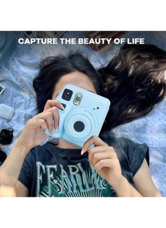 O Ozone Silicone Case for Fujifilm Instax Mini SE Instant Camera Case |Soft Protective Camera Cover with Adjustable Shoulder Strap - Blue  - Image 5