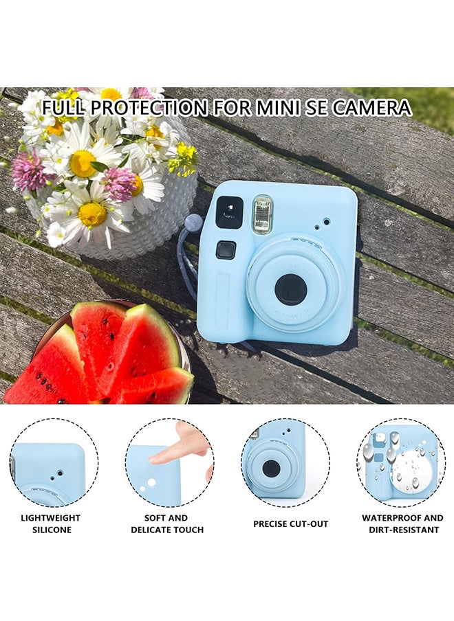 O Ozone - Silicone Case for Fujifilm Instax Mini SE Instant Camera Case |Soft Protective Camera Cover with Adjustable Shoulder Strap - Blue - Image 1