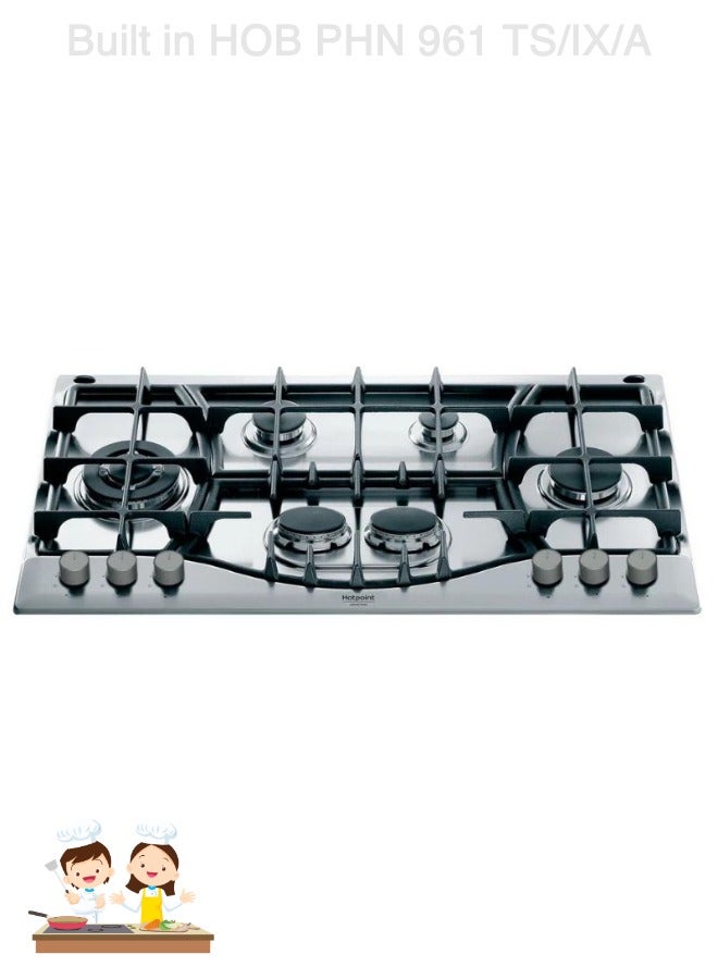 Ariston Built-In Gas hob, 6 Gas burners, Stainless steel – PHN 961 TS/IX/A 6 PHN 961 TS/IX/A Silver