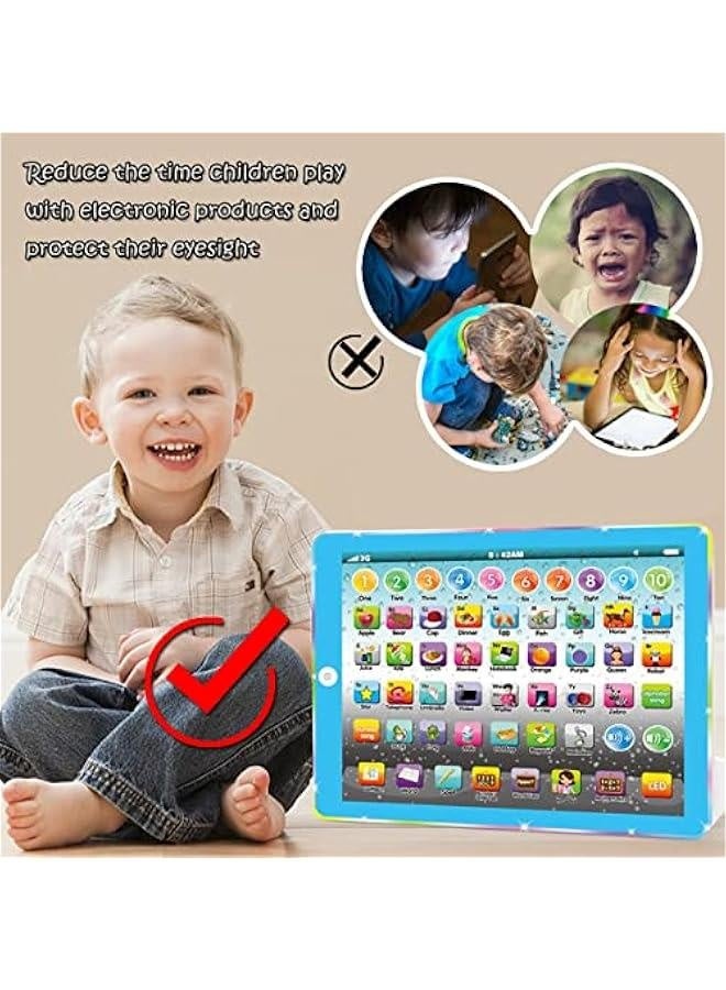 تابلت تعليم للأطفال مع موسيقى أغاني الحروف والأرقام، لعبة إلكترونية تفاعلية للأطفال في مرحلة ما قبل المدرسة، مناسبة للفتيان والفتيات من عمر 3 إلى 5 سنوات. - Image 4