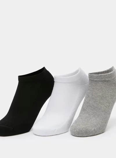 داش Women's Solid Ankle Length Sports Socks - Set of 3