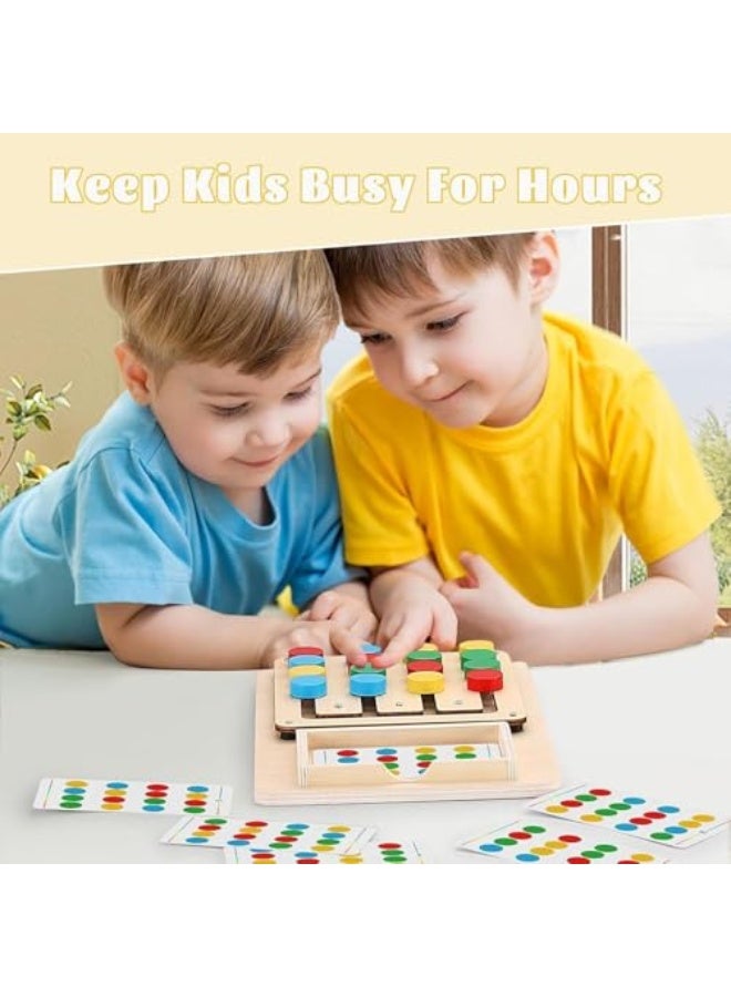 ألميكاكوز ألعاب مونتيسوري للأطفال، ألعاب أحجية مطابقة الألوان الخشبية، ألعاب منطقية لتدريب الدماغ، ألعاب تعليمية للأطفال في مرحلة ما قبل المدرسة، لتدريب العقل، مناسبة للأطفال من 3 إلى 7 سنوات - Image 3