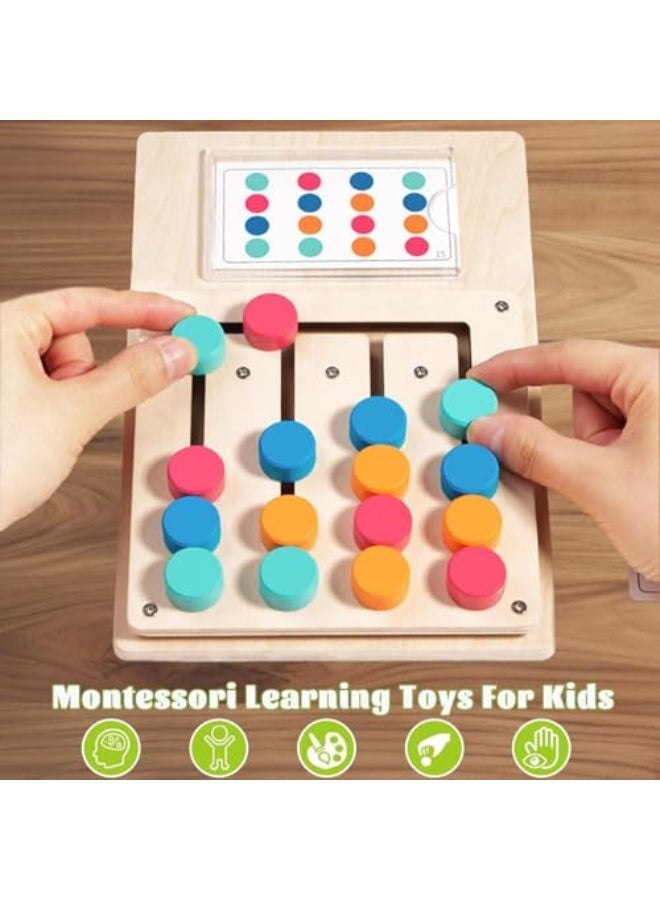 ألميكاكوز ألعاب مونتيسوري للأطفال، ألعاب أحجية مطابقة الألوان الخشبية، ألعاب منطقية لتدريب الدماغ، ألعاب تعليمية للأطفال في مرحلة ما قبل المدرسة، لتدريب العقل، مناسبة للأطفال من 3 إلى 7 سنوات - Image 4