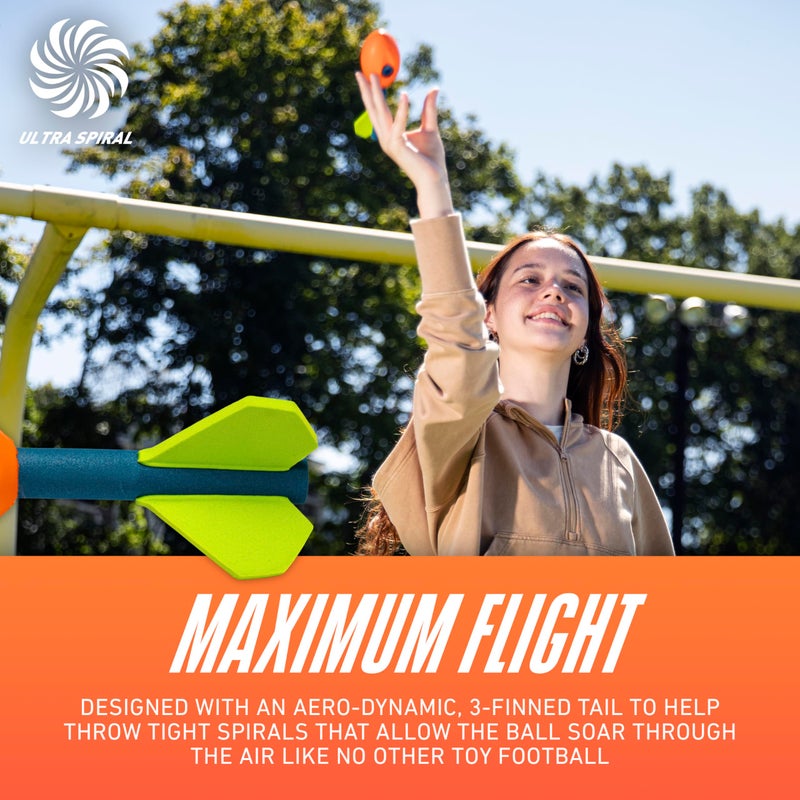 NERF كرة القدم الرغوية نيرف فورتكس ميني أيرو هاولر - كرة القدم الرغوية نيرف ميني فورتكس لرميات المسافات الطويلة - مثالية للكرة في المسبح + الشاطئ - كرة الرغوة للأطفال أيرو هاولر مع صفارة - Image 3