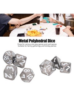 Thoraya 7pcs Luminous Metal Dice Adult Portable Desktop Exquisite Polyhedral Dice Props for Role Playing Game  - Image 5