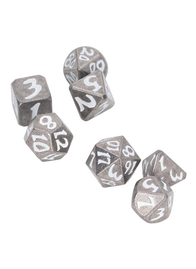 Thoraya 7pcs Luminous Metal Dice Adult Portable Desktop Exquisite Polyhedral Dice Props for Role Playing Game  - Image 3