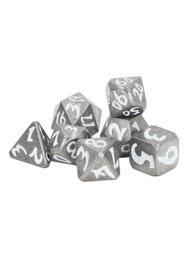 Thoraya 7pcs Luminous Metal Dice Adult Portable Desktop Exquisite Polyhedral Dice Props for Role Playing Game  - Image 2