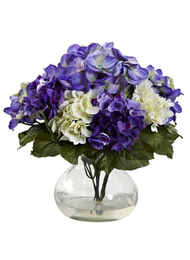 Nearly Natural - 1364Bp Mixed Hydrangea With Vase Blue Purple - Image 1