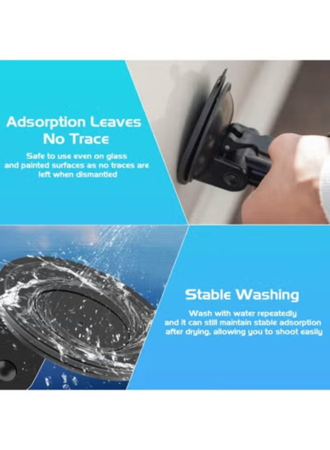 حامل كوب الشفط ل DJI Osmo Pocket 3، كاميرا الحركة للزجاج الأمامي للسيارة، حامل قوس الشفط ل Insta360 X4 X3 X2 ONE R RS GO 3 ول GoPro Hero 12 11 10 9 8 7. - Image 5