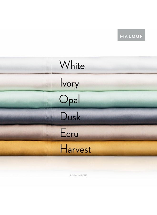 MALOUF Soft and Eco Friendly Tencel Pillowcase-and-Sheet-Sets, King, Ecru - Image 5