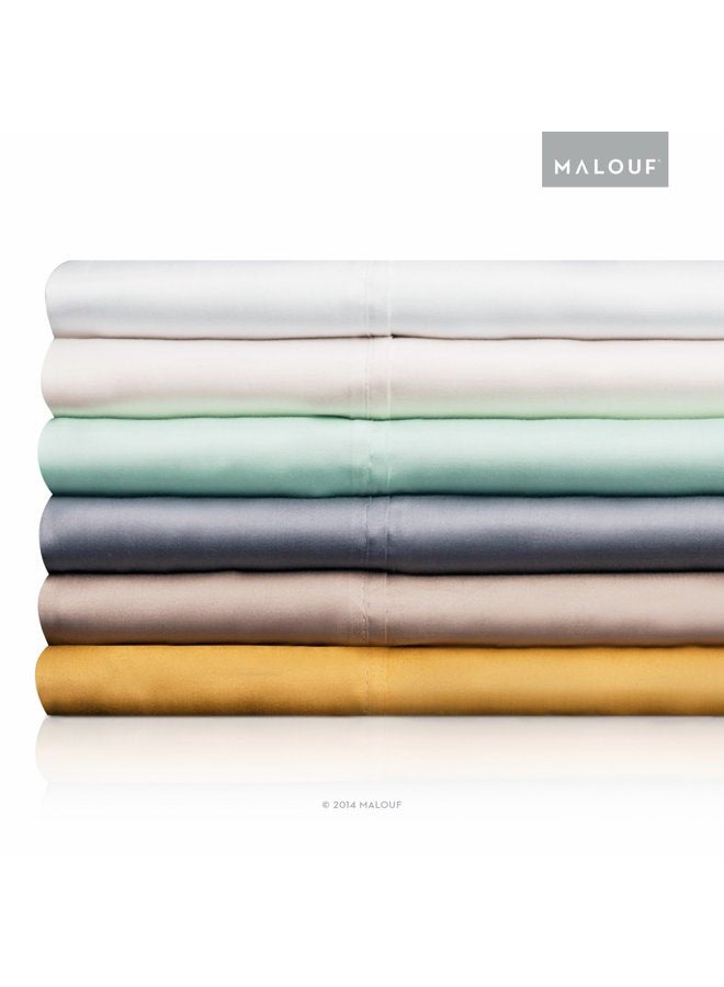 MALOUF Soft and Eco Friendly Tencel Pillowcase-and-Sheet-Sets, King, Ecru - Image 3