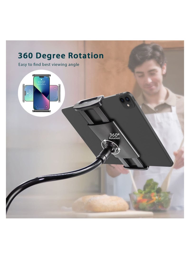 Universal Tablet Mount Holder 360 Flexible Lazy Arm Holder Clamp Mount Bracket Bed for 4"-10.6" iPad Air Pro mini, Samsung, Huawei Tab  - Image 4