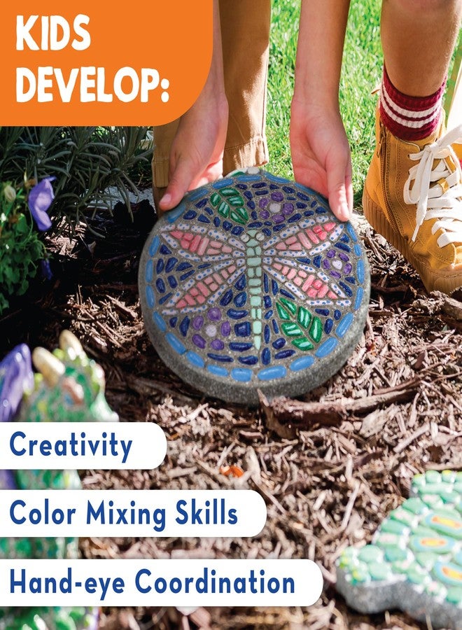 MindWare Paint Your Own Stepping Stone: Dragonfly - Paint Your Own Stepping Stones for Kids Craft Kit Includes Paint, Brushes and Instructions - Image 5