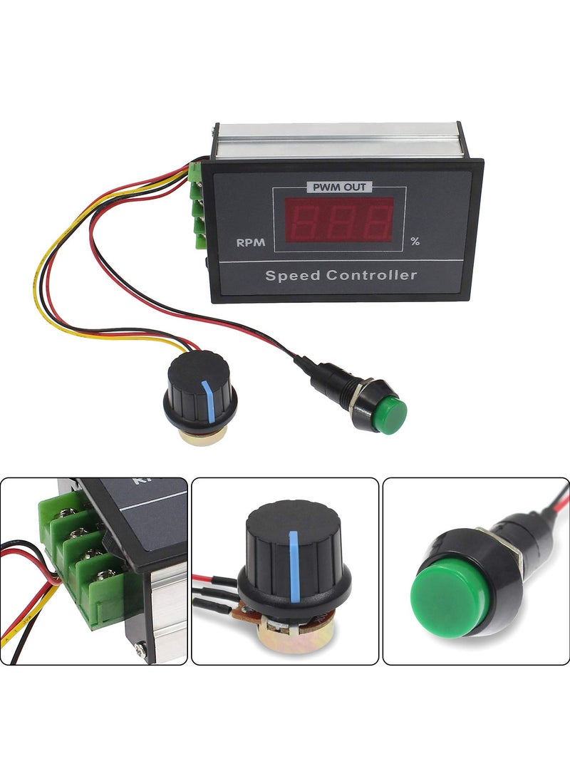 Generic - PWM DC Motor Speed Controller 6-60V, 30A with Digital Display, Stepless Speed Regulation, Start/Stop Switch for 6V, 9V, 12V, 18V, 24V, 36V, 48V Motors. - Image 1