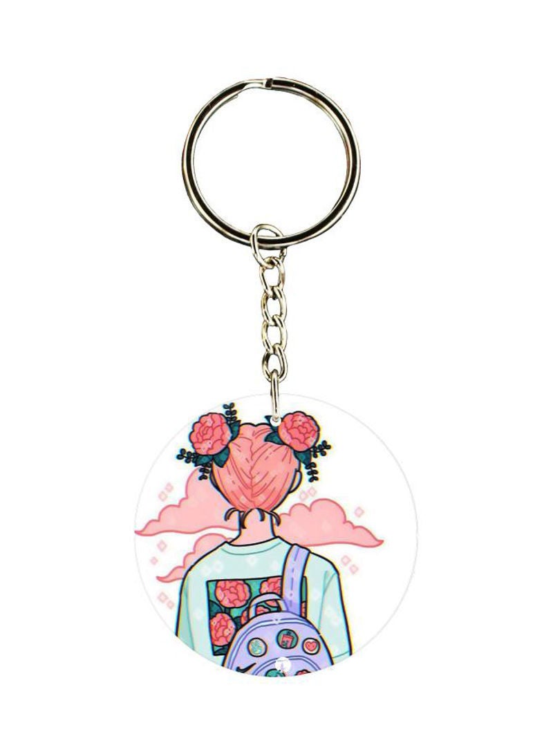 RKN Girl Back Printed Keychain