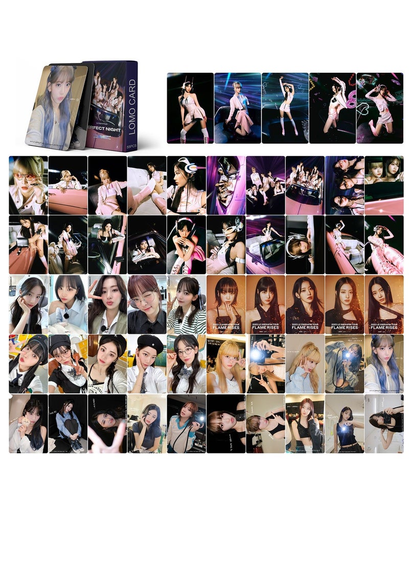 EHOME 55Pcs LE SSERAFIM New Album Perfect Night Lomo Card  - Image 2