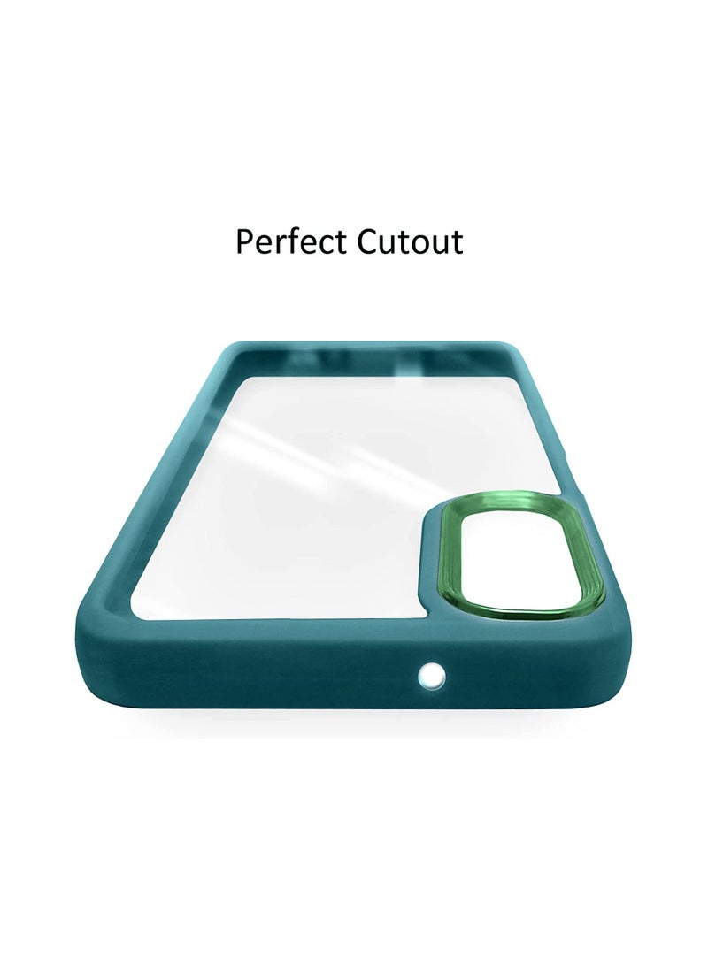 Wtech Silicone Transparent Hybrid Case Cover For Samsung Galaxy S21 FE 5G Dark Green - Image 3