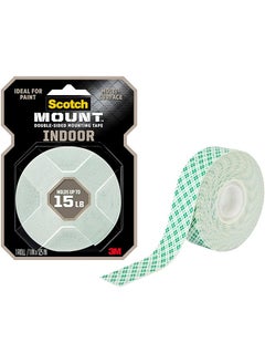 Scotch  Scotch Mount Indoor Tape 1 in x 125 in (25.4mm x 1.17m), 1 roll/pack | Holds 6.8 kg using 1.14 m | White color | Multi-Surface | Easy to use | No Tools | Double Sided Adhesive Tape  - Image 1