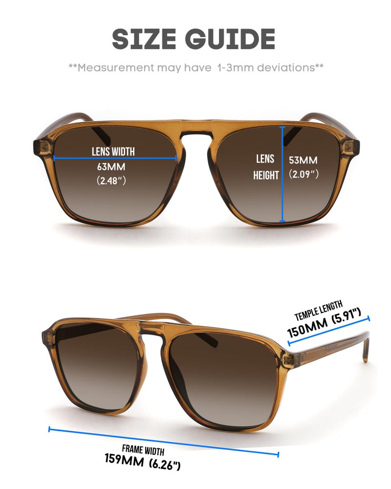 PRIVEL XXL Size Extra Large 159MM Polarized Square Aviator Sunglasses Big Wide Heads Men Ultralight UV400 Protection Glasses (PMX012P-3) - Image 5