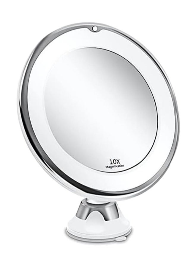 Arabest 10X Magnifying Makeup Mirror with Lights, 3 Color Lighting, Bathroom Shower Mirror with Suction Cup, Intelligent Switch, 360 Degree Rotation, Portable for Detailed Makeup - Image 1
