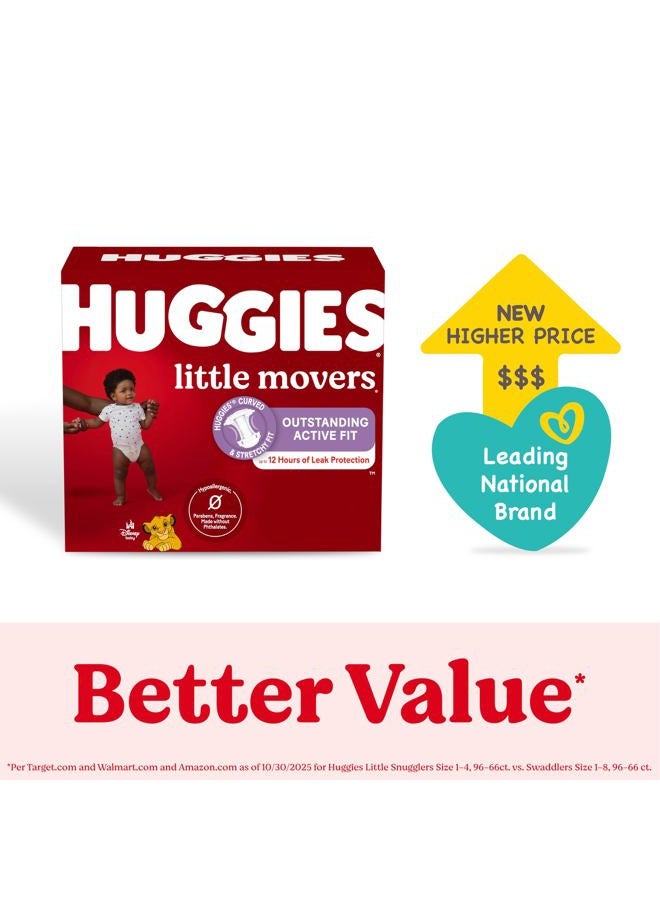 Huggies Size 3 Diapers, Little Movers Baby Diapers, Size 3 (16-28 lbs), 136 Count - Image 2