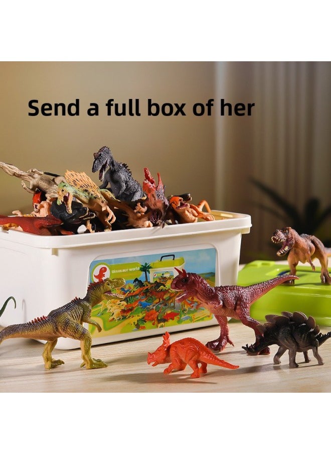 Generic - Kids Boys Dinosaur Toy Set Tyrannosaurus Rex Raptors Simulation Solid Animal Model Gift-Color:Snow Mountain Suit (send Dinosaur Science Books) - Image 1