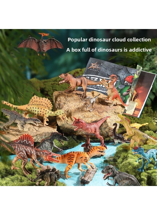 Generic - Kids Boys Dinosaur Toy Set Tyrannosaurus Rex Raptors Simulation Solid Animal Model Gift-Color:Snow Mountain Suit (send Dinosaur Science Books) - Image 1