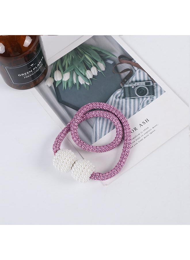 بي سيستر - One pair Non-punchable Bunching Curtains Pearl Strap Curtain Magnet Buckle - Image 1
