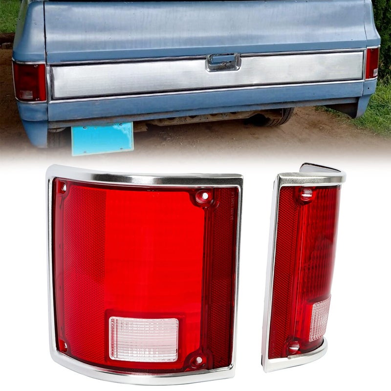 HECASA Pair Tail Light Lens Compatible with 19731991 Chevrolet Chevy Blazer Suburban Jimmy Driver Left Passenger Right Replacement For 5968330 5968329 GM2801122 GM2800122