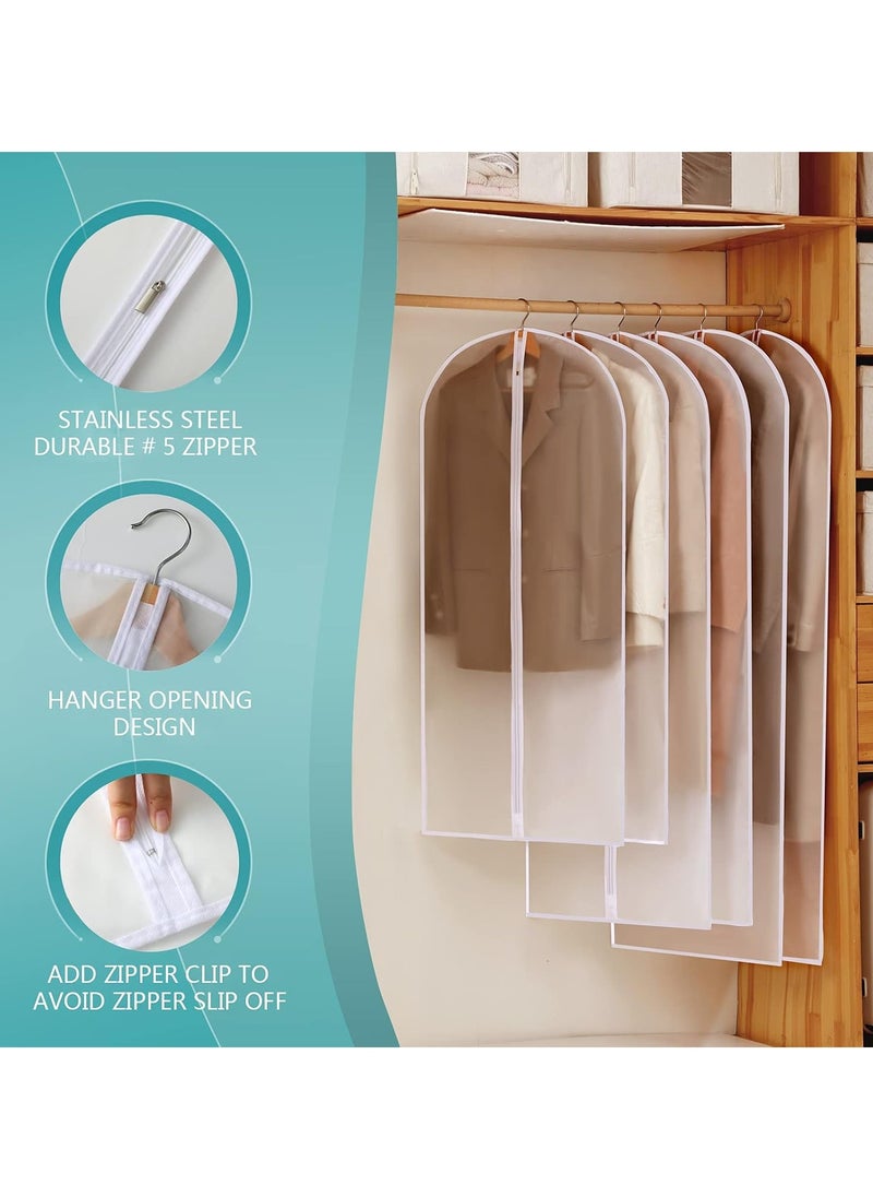 Beauenty Garment Bags for Hanging Clothes, Set of 12 Suit Bags Dust-Resistant Clothes Cover Bags PEVA Breathable Clothes Protectors with Full Zipper for Closet Storage(60×80/100/120cm) ﻿  - Image 4