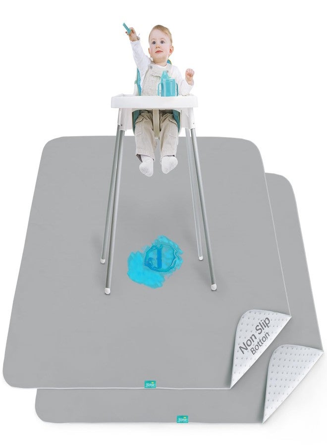 Biloban Splat Mat 2 Pack for Under High Chair & Arts & Crafts & Eating Mess, Waterproof 42''×46'' Baby Playtime Anti-Slip High Chair Mat for Floor or Table, Reusable & Portable Splash Mat - Image 1