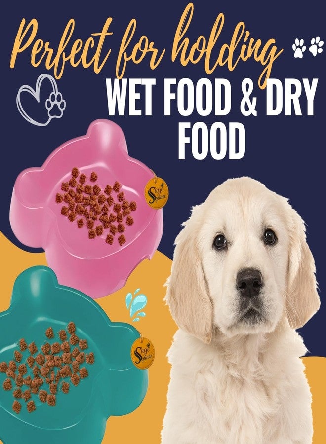 Sage Square Pet Feeding Bowl - Non-Slip, Bowl for Dogs & Cats, Ideal for Wet & Dry Food & Water, Easy to Clean & Hygienic Design, Rust-Resistant, Lightweight, Breeds (Type 1) - Image 3