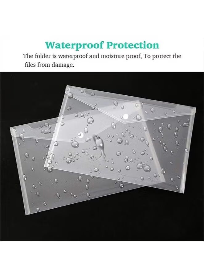 Generic Plastic Polyethylene Envelopes 10 Pack Clear A4 Folders Waterproof Transparent Document Bags File Organizer Bags for Documents Stationery Tools Organizing School and Office Supplies - Image 5