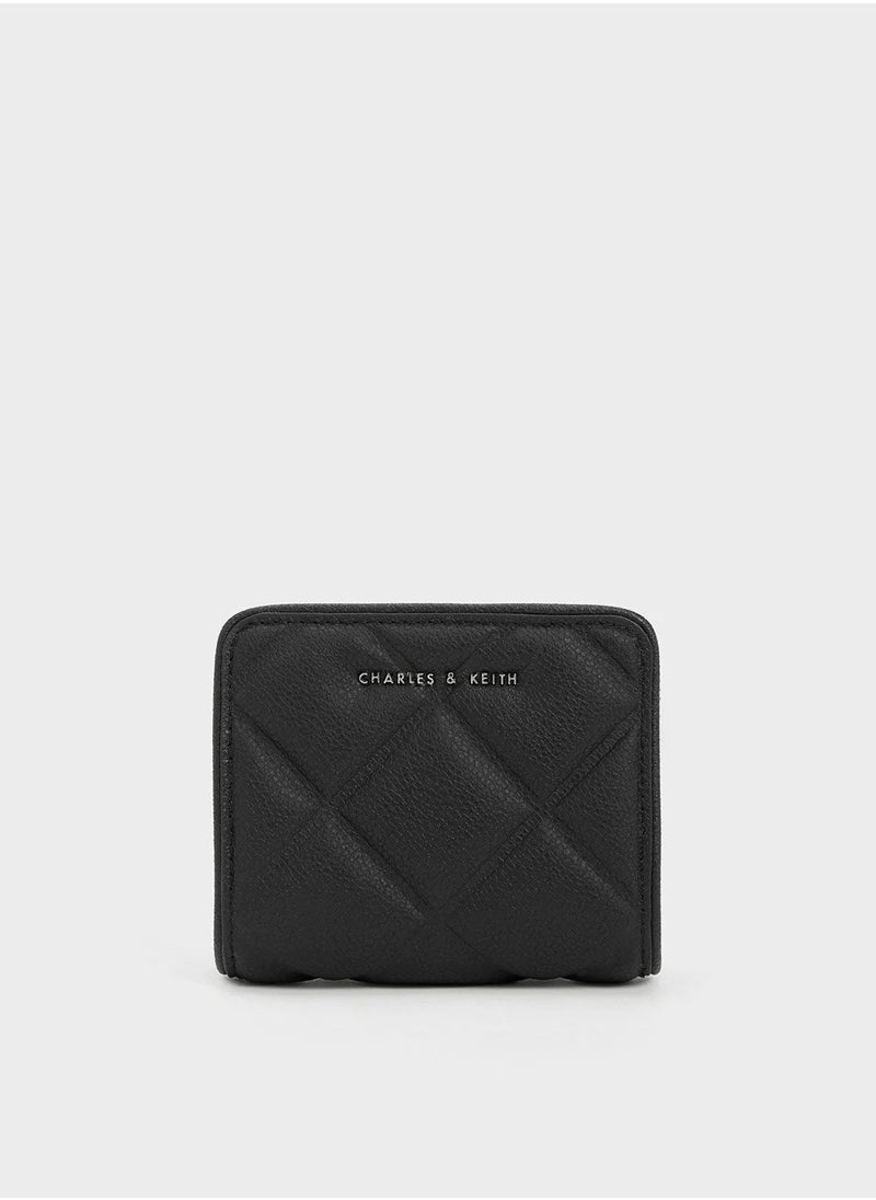 Charles & Keith CHARLES & KEITH Anwen Quilted Zip-Around Wallet - Black  - Image 1
