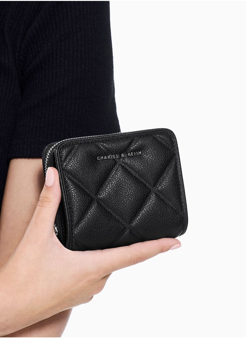 Charles & Keith CHARLES & KEITH Anwen Quilted Zip-Around Wallet - Black  - Image 2
