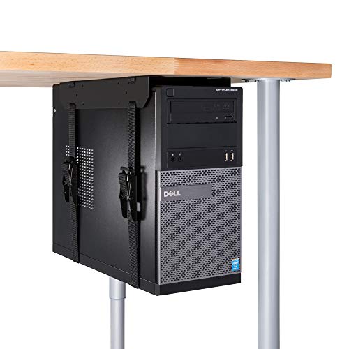 Penn Elcom Under-Desk Computer Mount, Adjustable Straps Fit up to 71 Inches - PC Tower Holder - Image 1