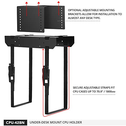 Penn Elcom Under-Desk Computer Mount, Adjustable Straps Fit up to 71 Inches - PC Tower Holder - Image 3