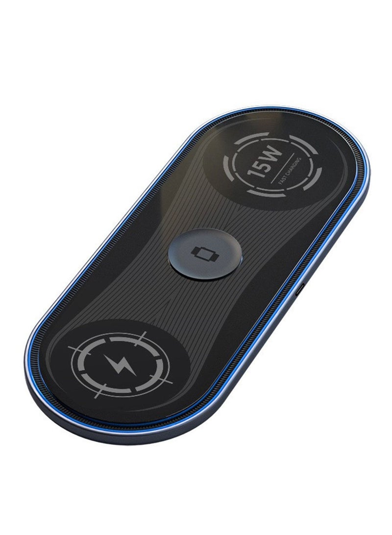 Portable Wireless Charger Wireless Charging Station 3 In 1 Wireless Charger For Multiple Devices 15W Wireless Charger Compatible With IOS/Android/ IWatch/Airpods